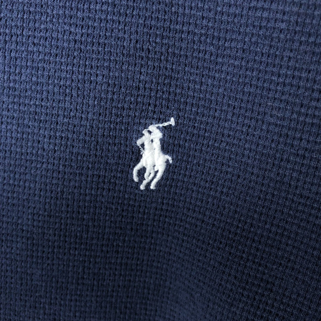 Ralph Lauren Polo Ralph Lauren Sleepwear Thermal T-Shirt, Waffle, Men's Size L cotton navy blue type Vintage Second Hand