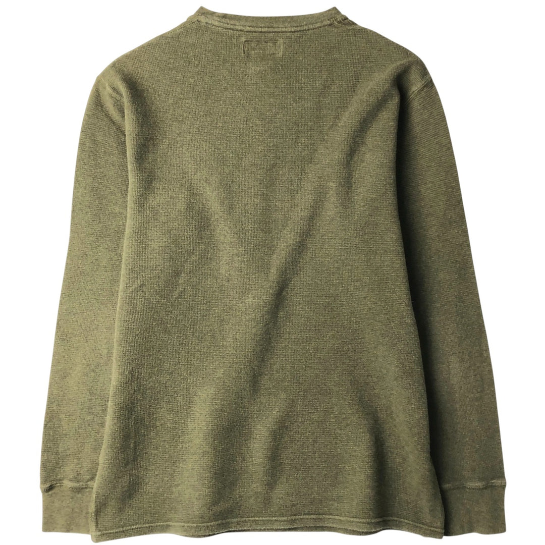Ralph Lauren POLO RALPH LAUREN Thermal Ron T Waffle Men's L size cotton Khaki type Vintage Second Hand