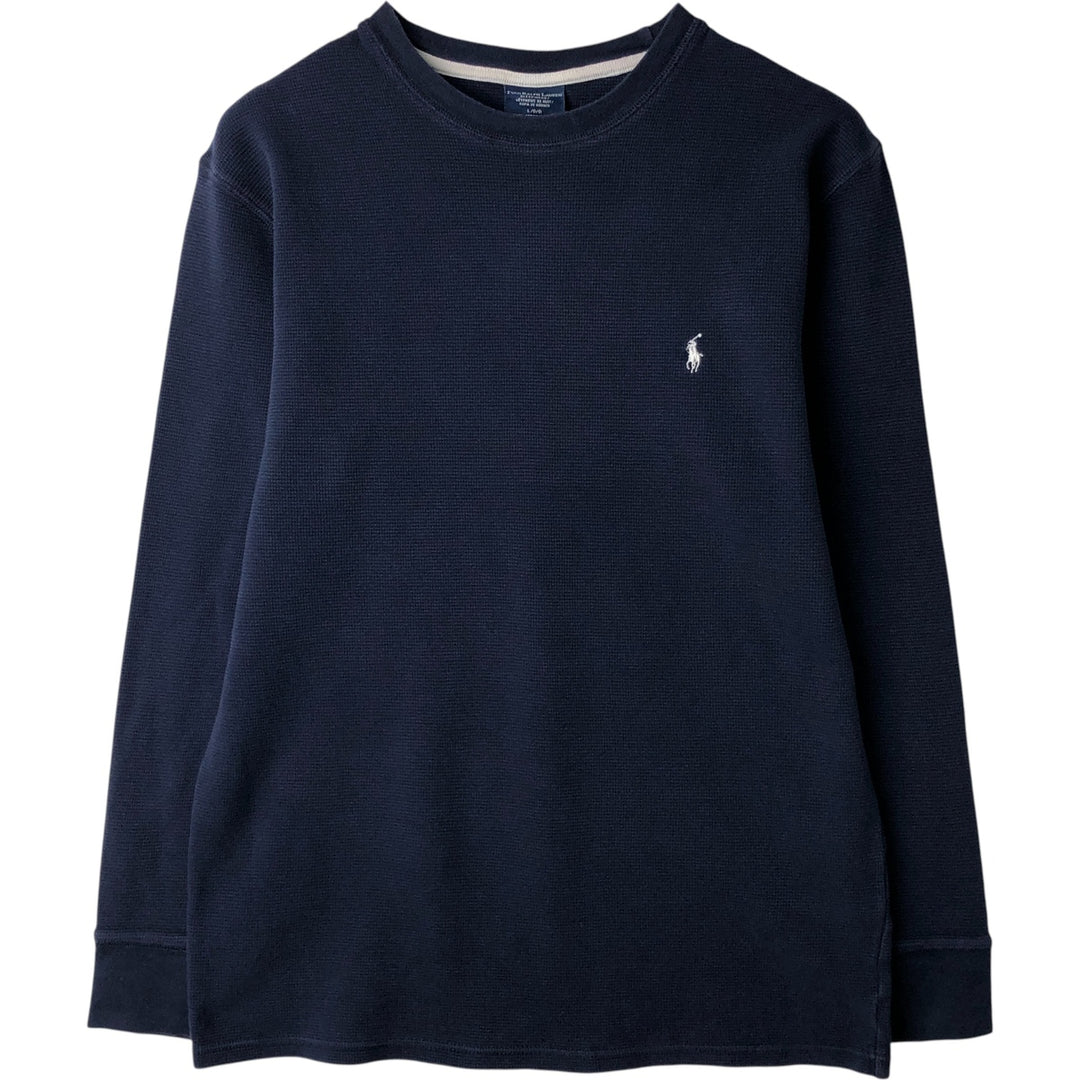 Ralph Lauren POLO RALPH LAUREN SLEEPWEAR Thermal Long Sleeve T-Shirt, Waffle, Men's Size L cotton navy blue type Vintage Second Hand