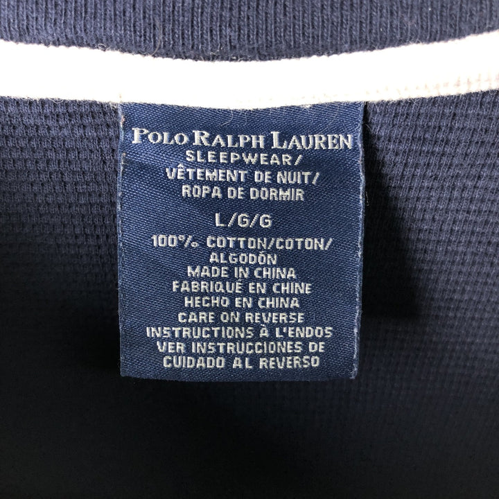 Ralph Lauren POLO RALPH LAUREN SLEEPWEAR Thermal Long Sleeve T-Shirt, Waffle, Men's Size L cotton navy blue type Vintage Second Hand