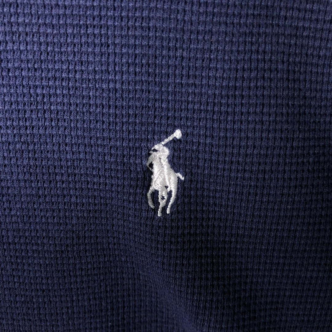 Ralph Lauren POLO RALPH LAUREN SLEEPWEAR Thermal Long Sleeve T-Shirt, Waffle, Men's Size L cotton navy blue type Vintage Second Hand