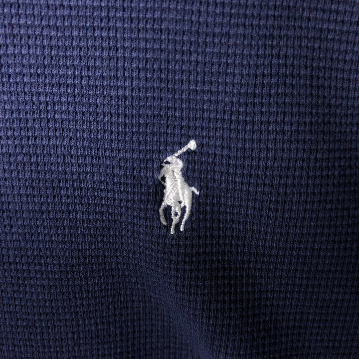 Ralph Lauren POLO RALPH LAUREN SLEEPWEAR Thermal Long Sleeve T-Shirt, Waffle, Men's Size L cotton navy blue type Vintage Second Hand