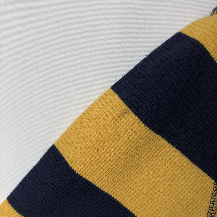 Ralph Lauren POLO RALPH LAUREN Striped Pattern Thermal Long T-Shirt, Men's Size Small unclear yellow type Vintage Second Hand