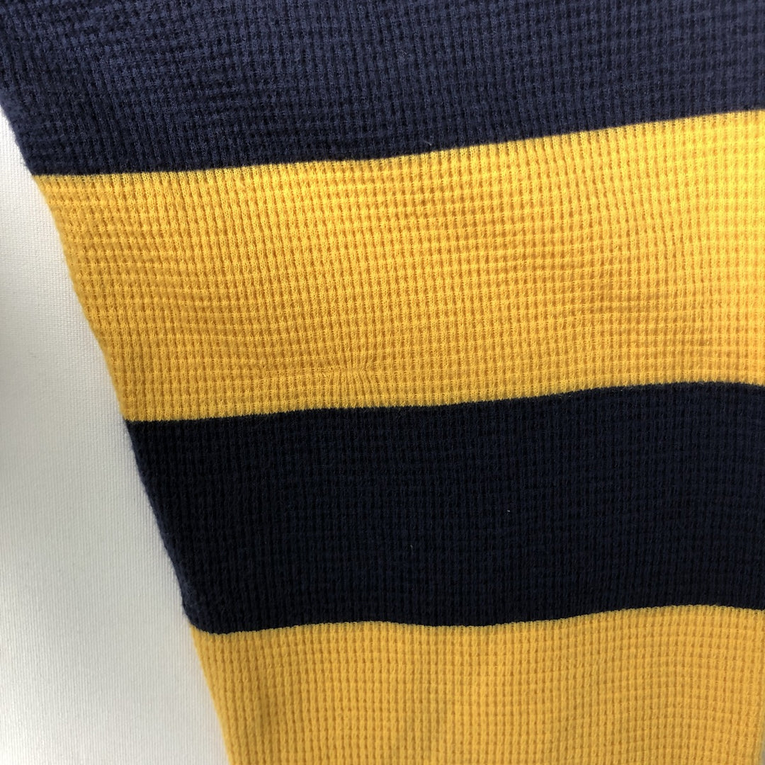 Ralph Lauren POLO RALPH LAUREN Striped Pattern Thermal Long T-Shirt, Men's Size Small unclear yellow type Vintage Second Hand