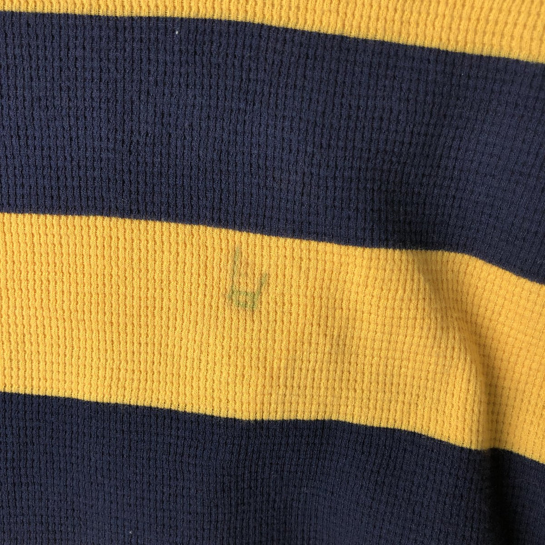Ralph Lauren POLO RALPH LAUREN Striped Pattern Thermal Long T-Shirt, Men's Size Small unclear yellow type Vintage Second Hand