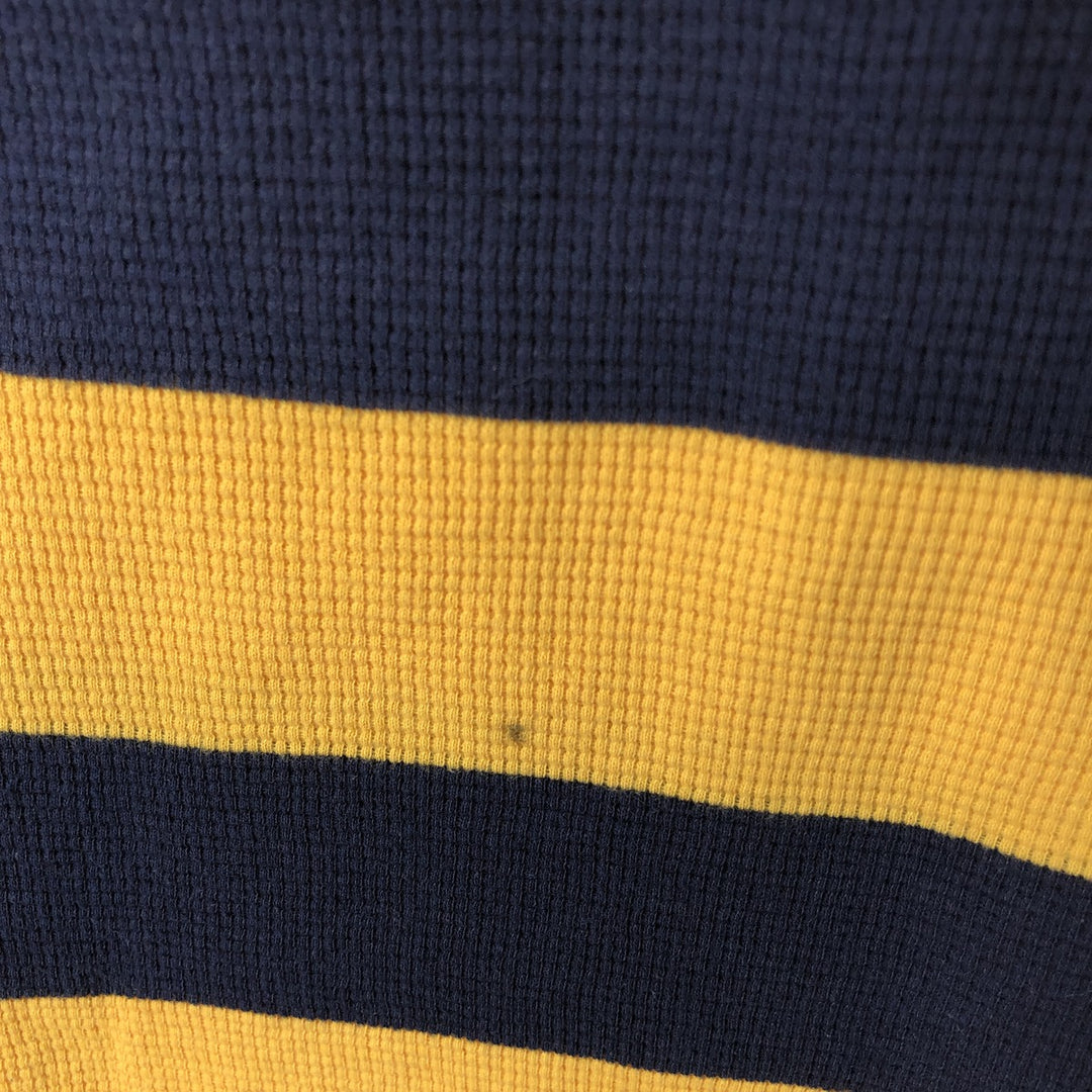 Ralph Lauren POLO RALPH LAUREN Striped Pattern Thermal Long T-Shirt, Men's Size Small unclear yellow type Vintage Second Hand