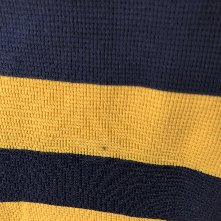 Ralph Lauren POLO RALPH LAUREN Striped Pattern Thermal Long T-Shirt, Men's Size Small unclear yellow type Vintage Second Hand
