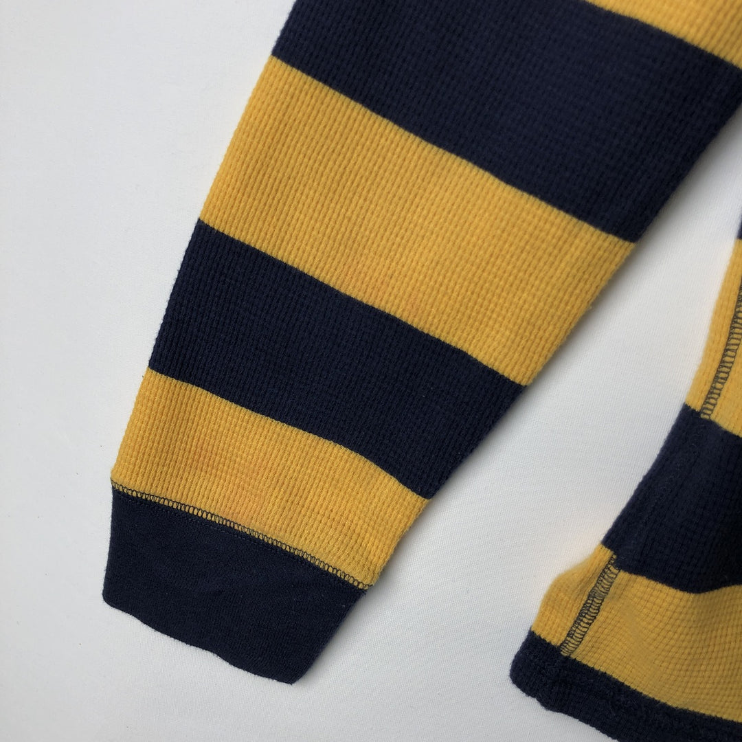 Ralph Lauren POLO RALPH LAUREN Striped Pattern Thermal Long T-Shirt, Men's Size Small unclear yellow type Vintage Second Hand