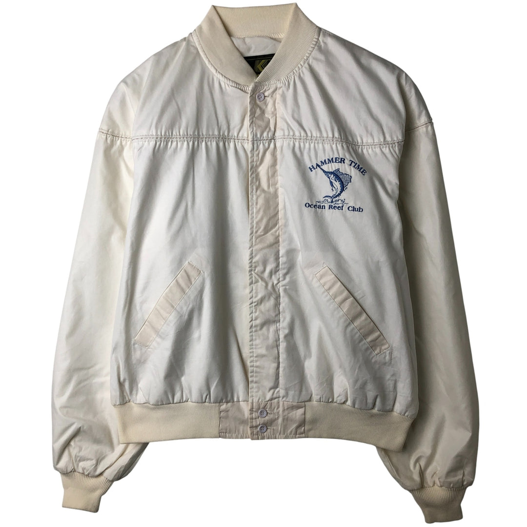Vintage 80s-90'S K-Products Derby Jacket, Cup Shoulder, Made in USA, Men's XL polyester white type Vintage Second Hand