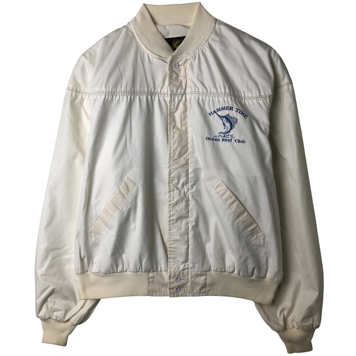 Vintage 80s-90'S K-Products Derby Jacket, Cup Shoulder, Made in USA, Men's XL polyester white type Vintage Second Hand