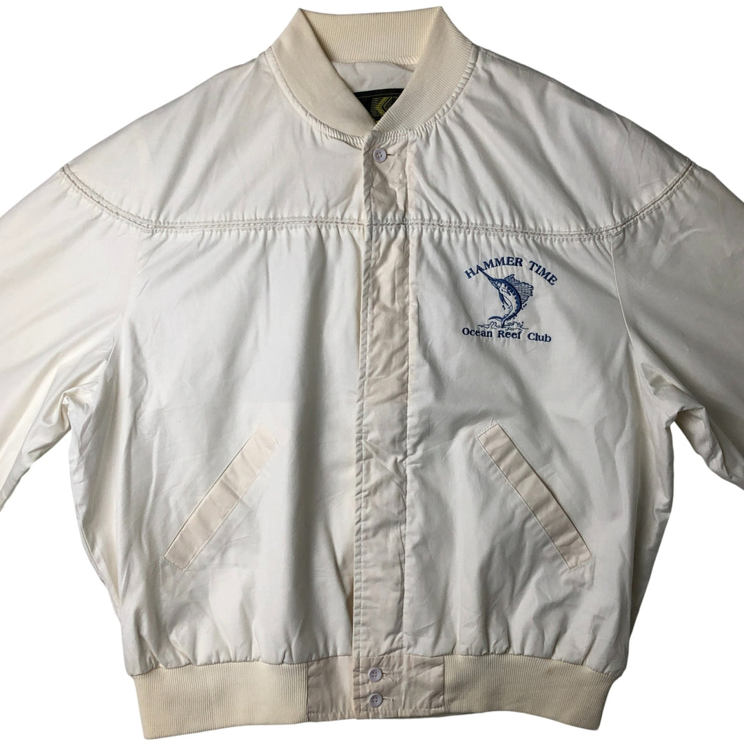 Vintage 80s-90'S K-Products Derby Jacket, Cup Shoulder, Made in USA, Men's XL polyester white type Vintage Second Hand