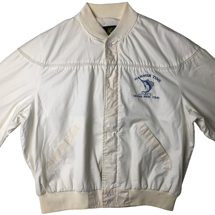 Vintage 80s-90'S K-Products Derby Jacket, Cup Shoulder, Made in USA, Men's XL polyester white type Vintage Second Hand
