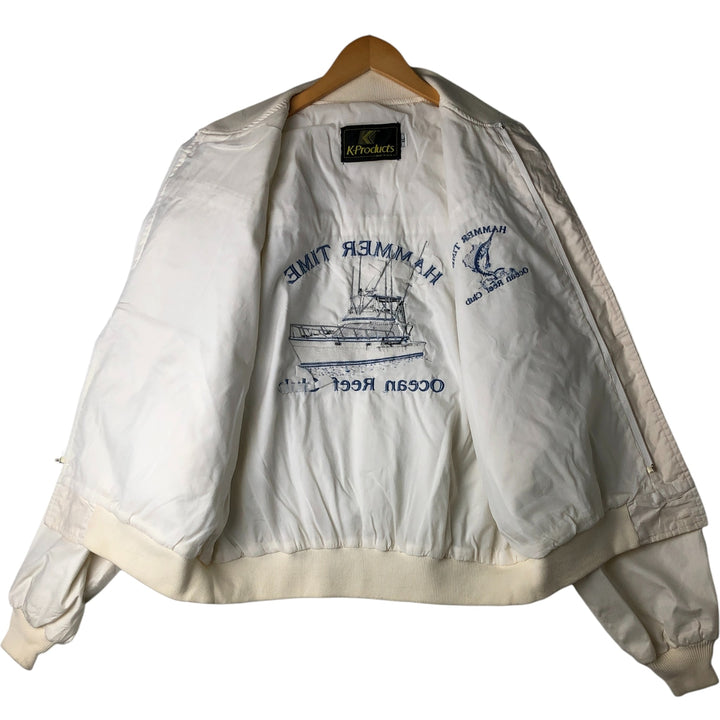Vintage 80s-90'S K-Products Derby Jacket, Cup Shoulder, Made in USA, Men's XL polyester white type Vintage Second Hand