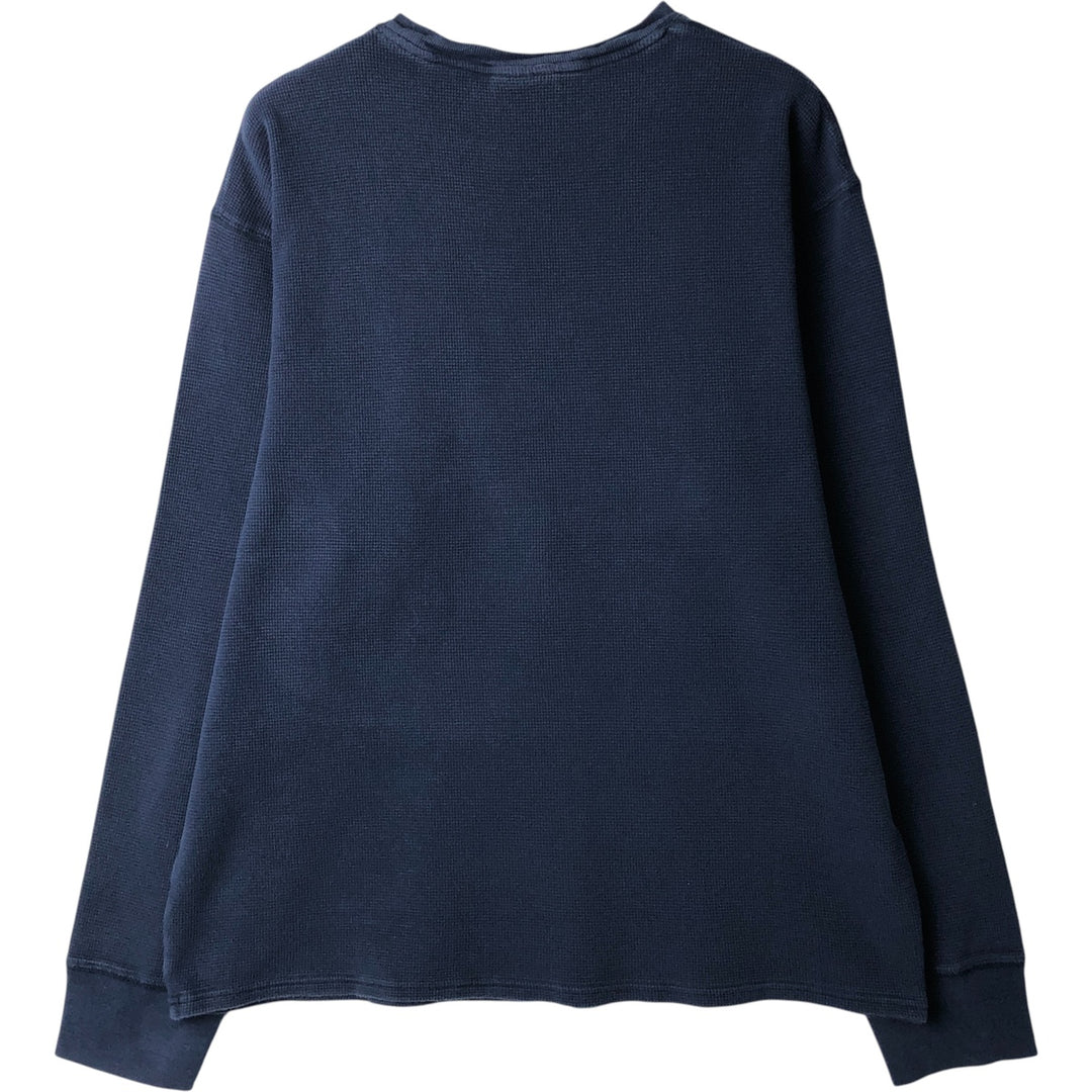 Ralph Lauren POLO RALPH LAUREN SLEEPWEAR Thermal Long T-shirt Waffle Men's XXL cotton navy blue type Vintage Second Hand
