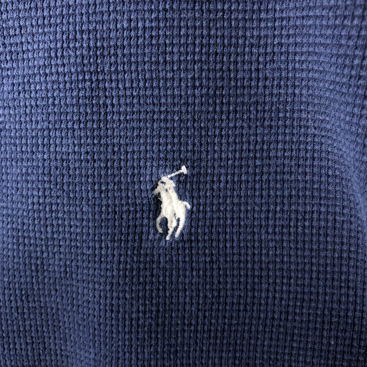 Ralph Lauren POLO RALPH LAUREN SLEEPWEAR Thermal Long T-shirt Waffle Men's XXL cotton navy blue type Vintage Second Hand