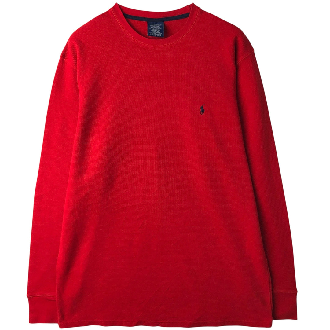 Ralph Lauren POLO RALPH LAUREN SLEEPWEAR Thermal Long T-shirt Waffle Men's XL cotton red type Vintage Second Hand