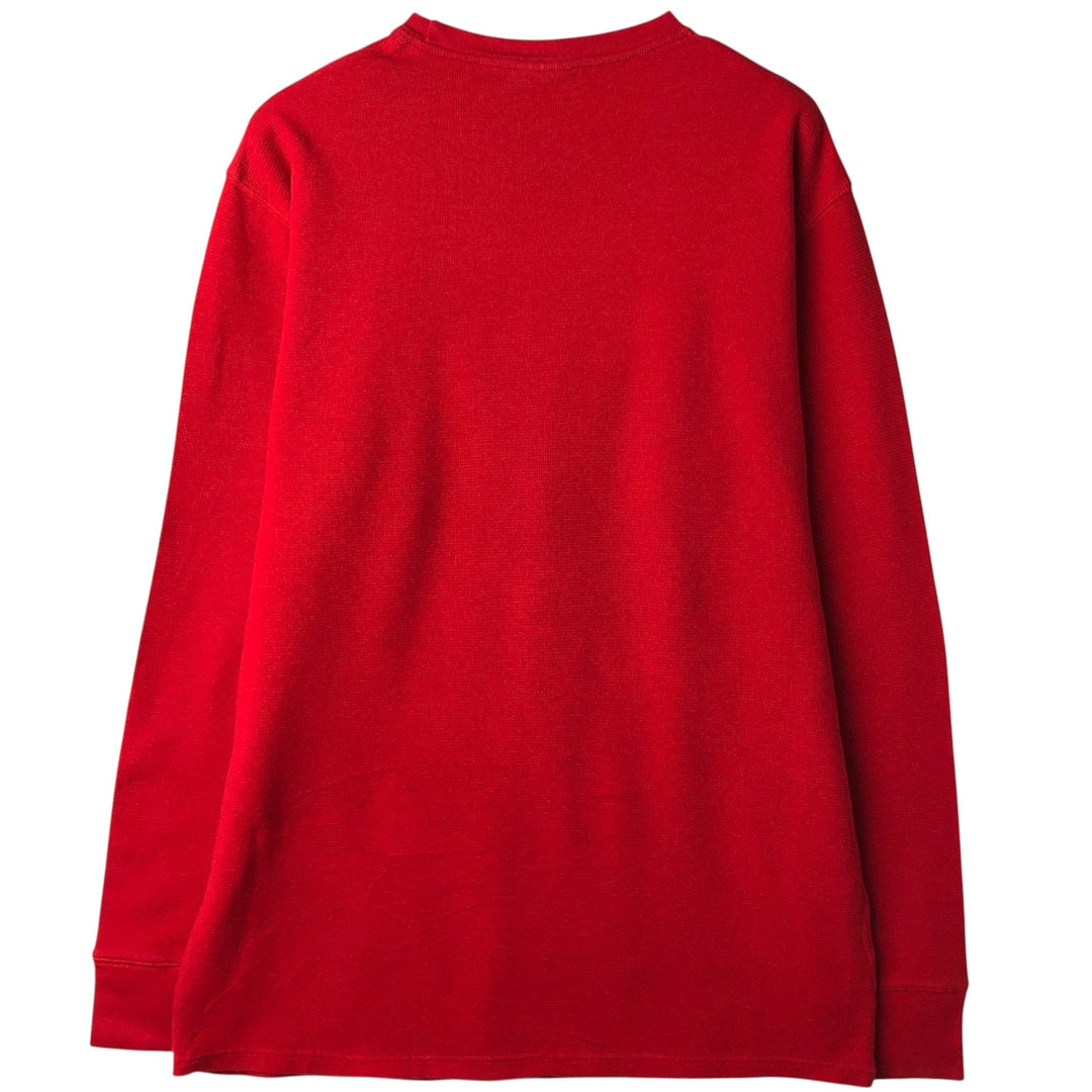 Ralph Lauren POLO RALPH LAUREN SLEEPWEAR Thermal Long T-shirt Waffle Men's XL cotton red type Vintage Second Hand