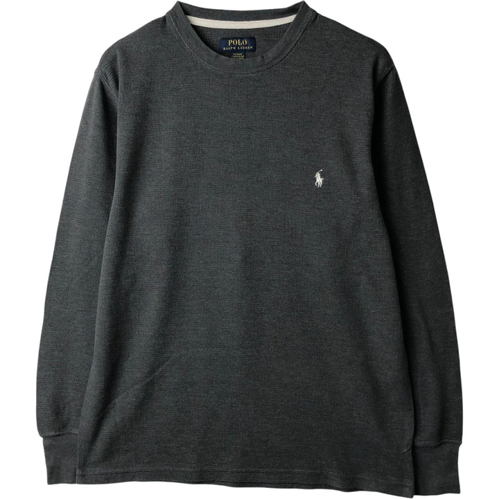 Ralph Lauren POLO RALPH LAUREN SLEEPWEAR Thermal Long T-Shirt, Men's Size L cotton gray type Vintage Second Hand