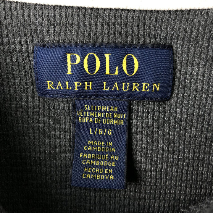 Ralph Lauren POLO RALPH LAUREN SLEEPWEAR Thermal Long T-Shirt, Men's Size L cotton gray type Vintage Second Hand