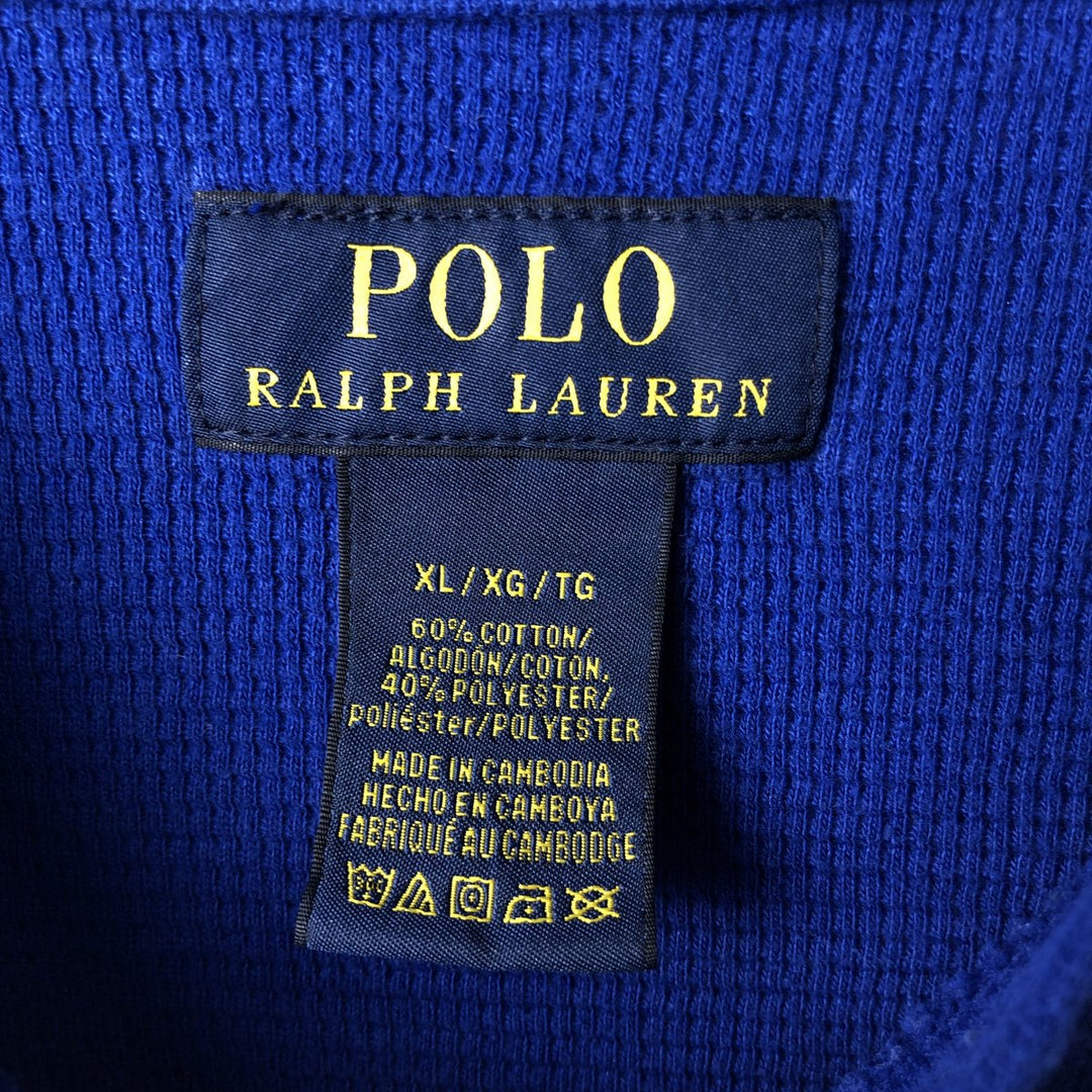 Ralph Lauren POLO RALPH LAUREN Thermal Long T-Shirt Men's XL cotton blue type Vintage Second Hand