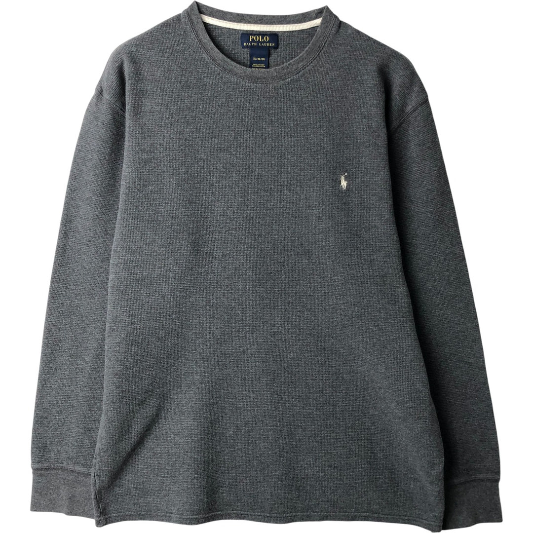 Ralph Lauren POLO RALPH LAUREN Thermal Long T-shirt Waffle Men's XL cotton gray type Vintage Second Hand