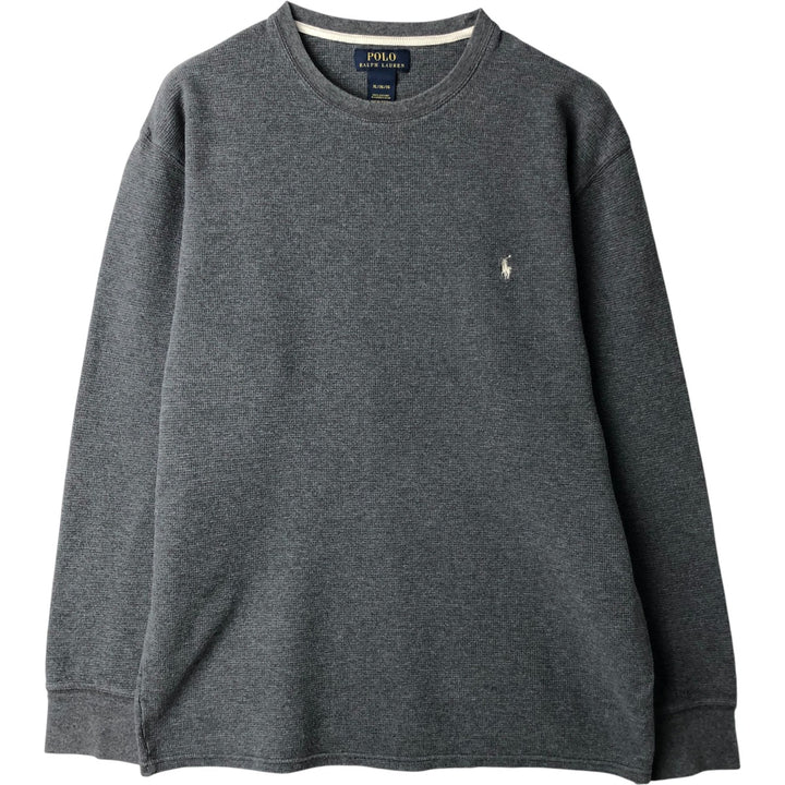 Ralph Lauren POLO RALPH LAUREN Thermal Long T-shirt Waffle Men's XL cotton gray type Vintage Second Hand