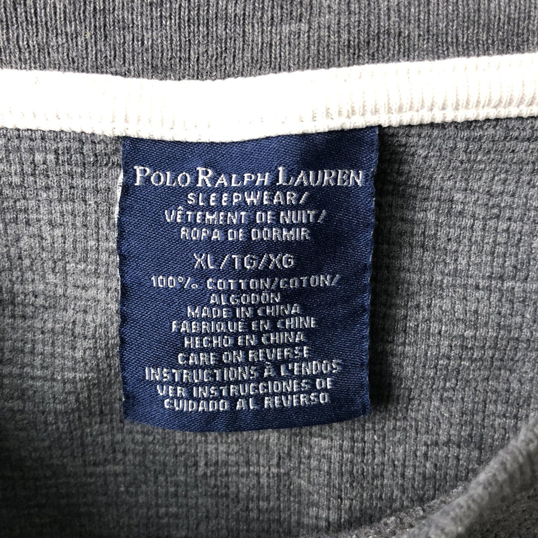 Ralph Lauren POLO RALPH LAUREN SLEEPWEAR Thermal Long T-shirt Waffle Men's XL cotton gray type Vintage Second Hand