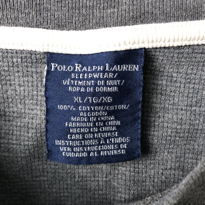 Ralph Lauren POLO RALPH LAUREN SLEEPWEAR Thermal Long T-shirt Waffle Men's XL cotton gray type Vintage Second Hand