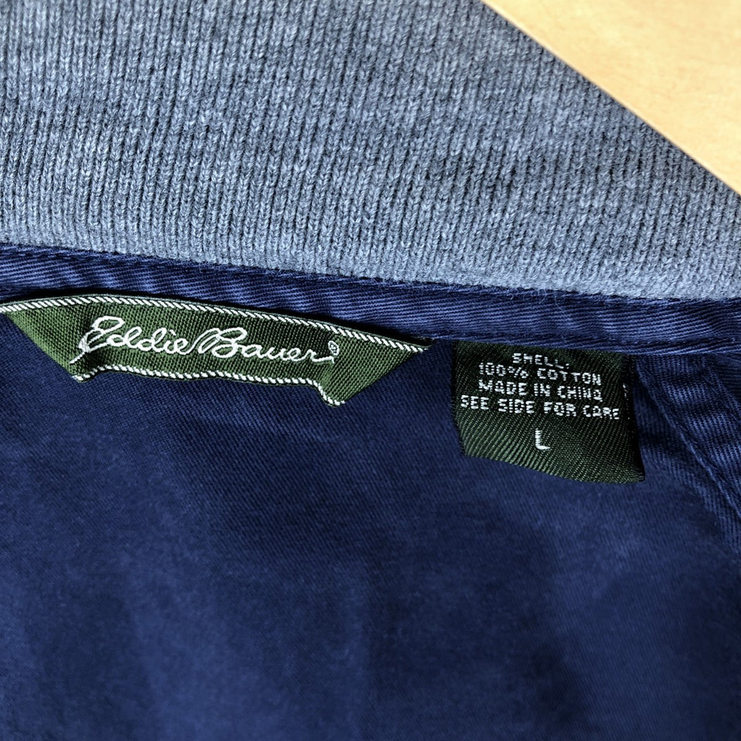 Eddie Bauer Cotton Jacket, Men's Size L Organic cotton navy blue type Vintage Second Hand