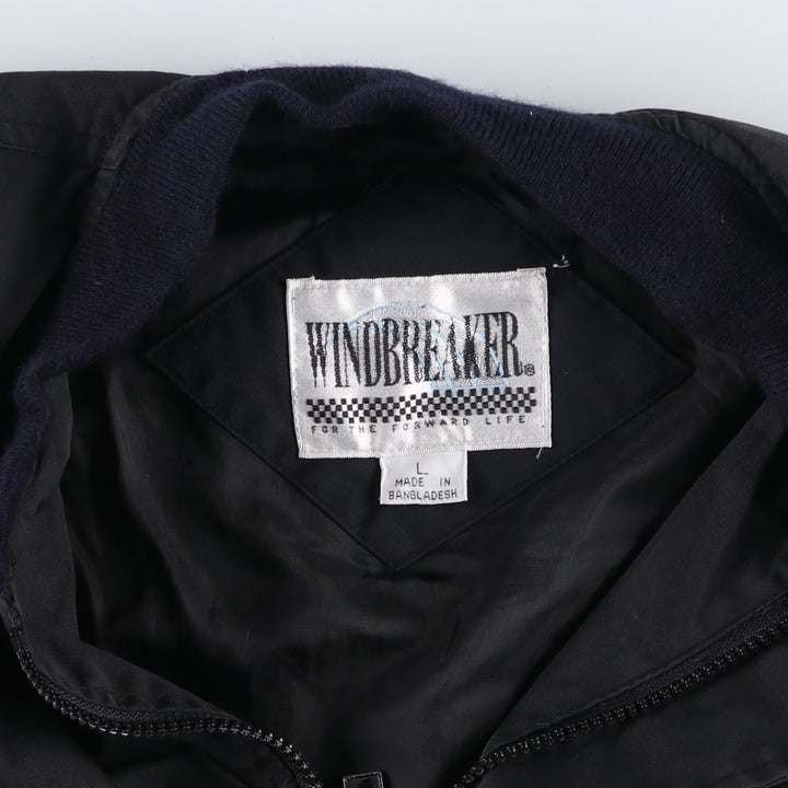 90'S Windbreaker Derby Jacket Cup Shoulder Jacket Men's Size L (Equivalent) Vintage polyester black type Vintage Second Hand