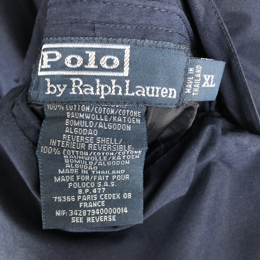Ralph Lauren POLO by Ralph Lauren reversible cotton jacket, men's size XL cotton navy blue type Vintage Second Hand