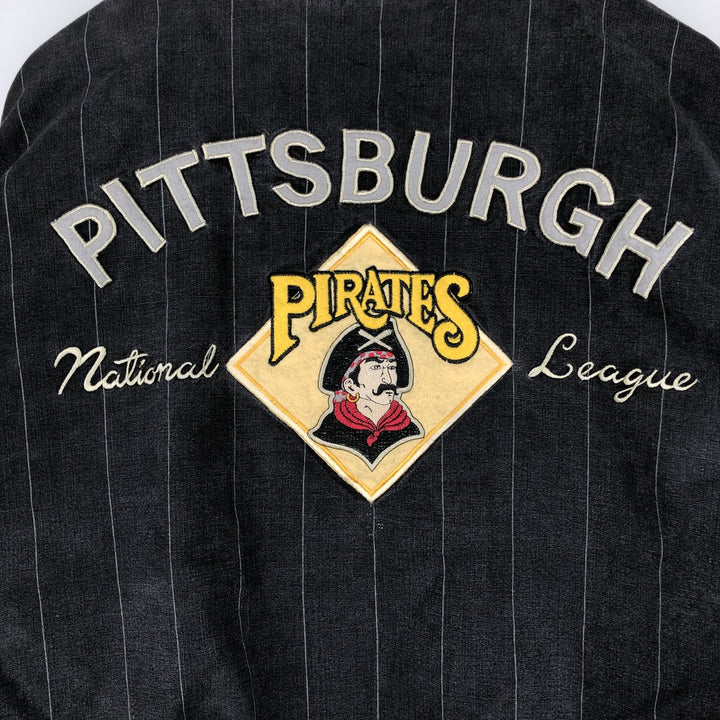 1990'S MLB Pittsburgh Pirates striped reversible blouson, men's size L equivalent, vintage. Lamy Charcoal Vintage Second Hand