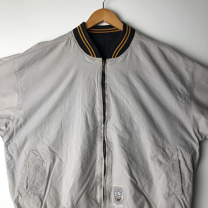 1990'S MLB Pittsburgh Pirates striped reversible blouson, men's size L equivalent, vintage. Lamy Charcoal Vintage Second Hand