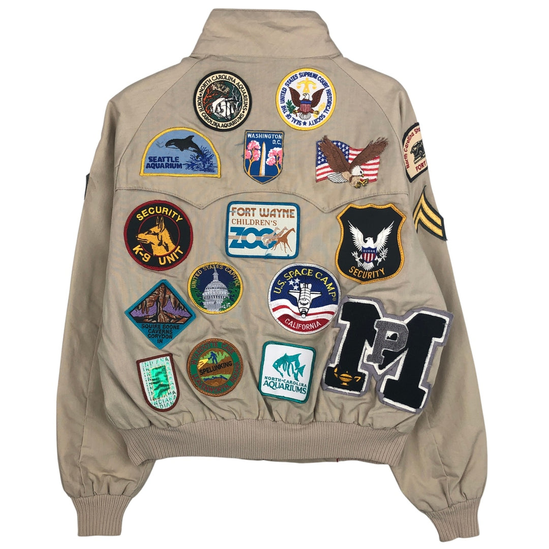 90'S American Eagle Outfitters Custom Jacket, Men's Size L, Vintage polyester Beige type Vintage Second Hand