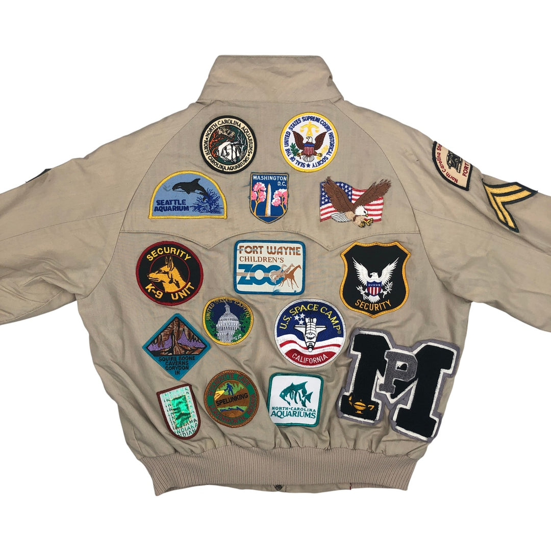 90'S American Eagle Outfitters Custom Jacket, Men's Size L, Vintage polyester Beige type Vintage Second Hand
