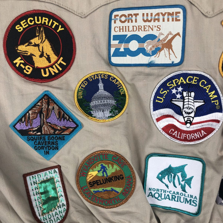 90'S American Eagle Outfitters Custom Jacket, Men's Size L, Vintage polyester Beige type Vintage Second Hand