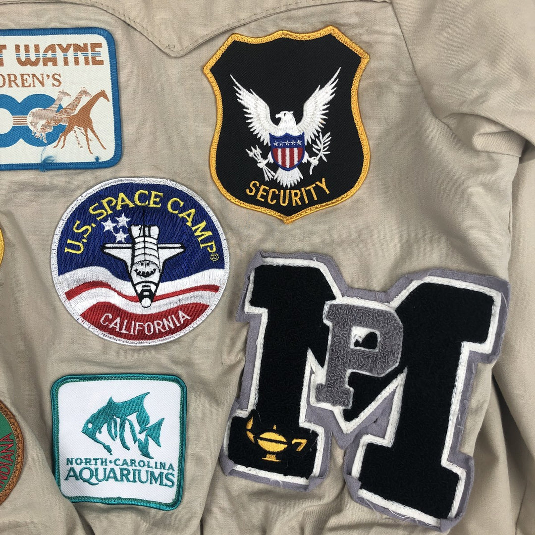 90'S American Eagle Outfitters Custom Jacket, Men's Size L, Vintage polyester Beige type Vintage Second Hand