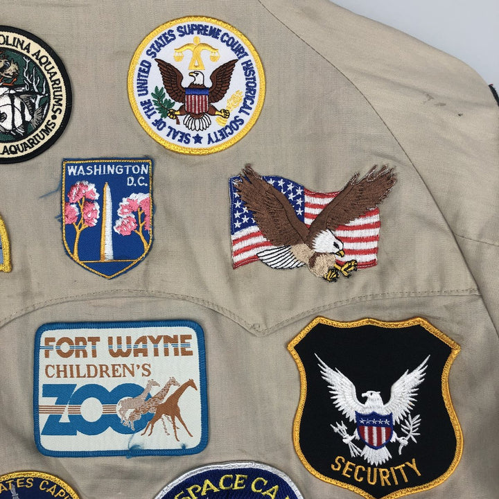 90'S American Eagle Outfitters Custom Jacket, Men's Size L, Vintage polyester Beige type Vintage Second Hand