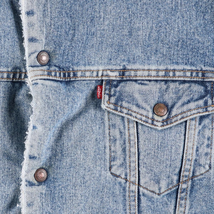 90'S Levi's 70609-4891 Padded Denim Jacket, Men's Size XL, Vintage cotton blue type Vintage Second Hand