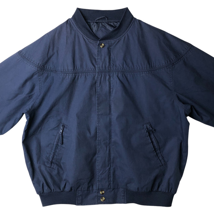 Vintage 90'S Windbreaker Derby Jacket with Cup Shoulder Strap, Men's XL unclear navy blue type Vintage Second Hand