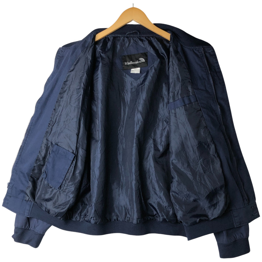 Vintage 90'S Windbreaker Derby Jacket with Cup Shoulder Strap, Men's XL unclear navy blue type Vintage Second Hand