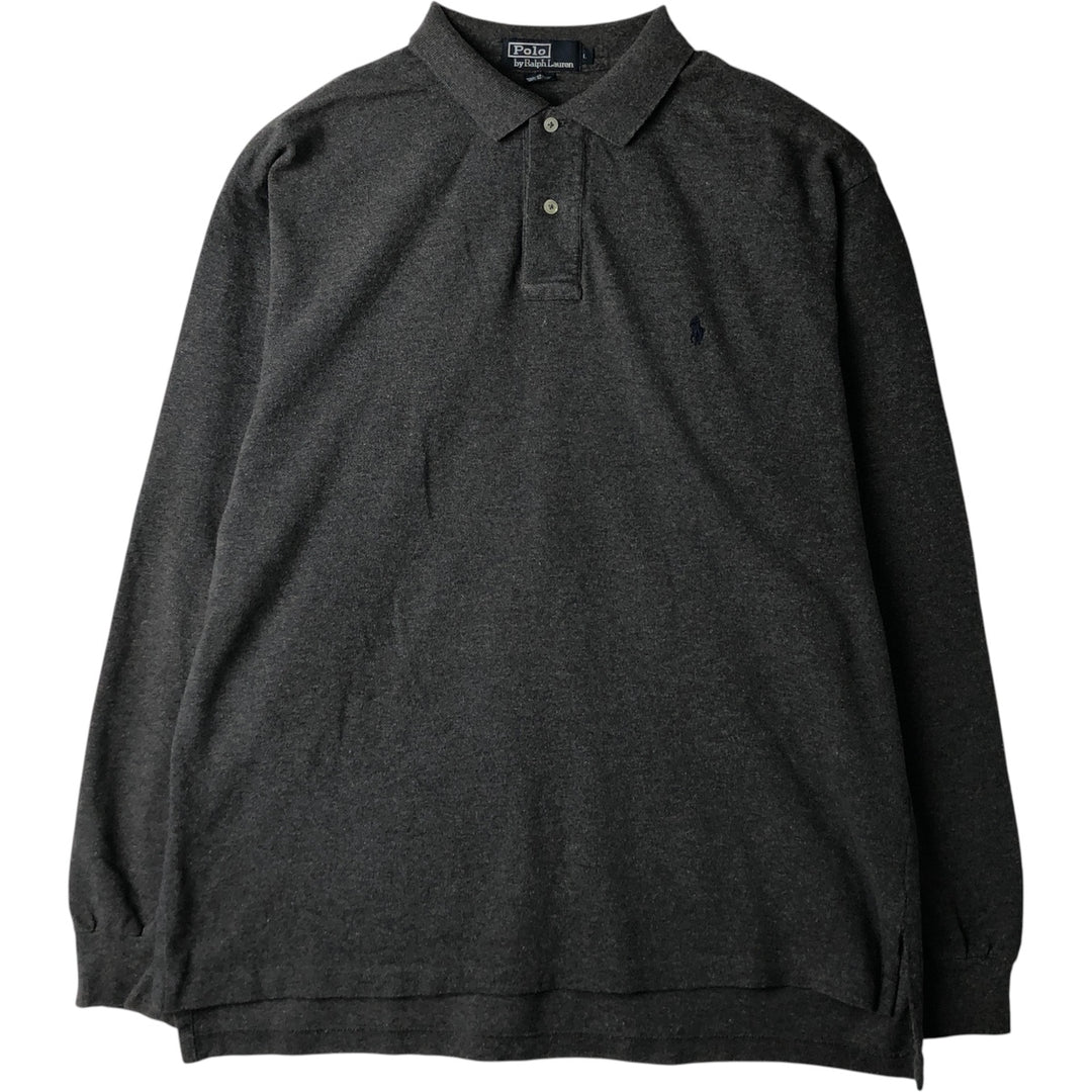 Ralph Lauren POLO by Ralph Lauren long sleeve polo shirt, men's size L cotton gray type Vintage Second Hand