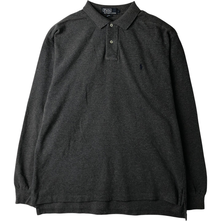 Ralph Lauren POLO by Ralph Lauren long sleeve polo shirt, men's size L cotton gray type Vintage Second Hand