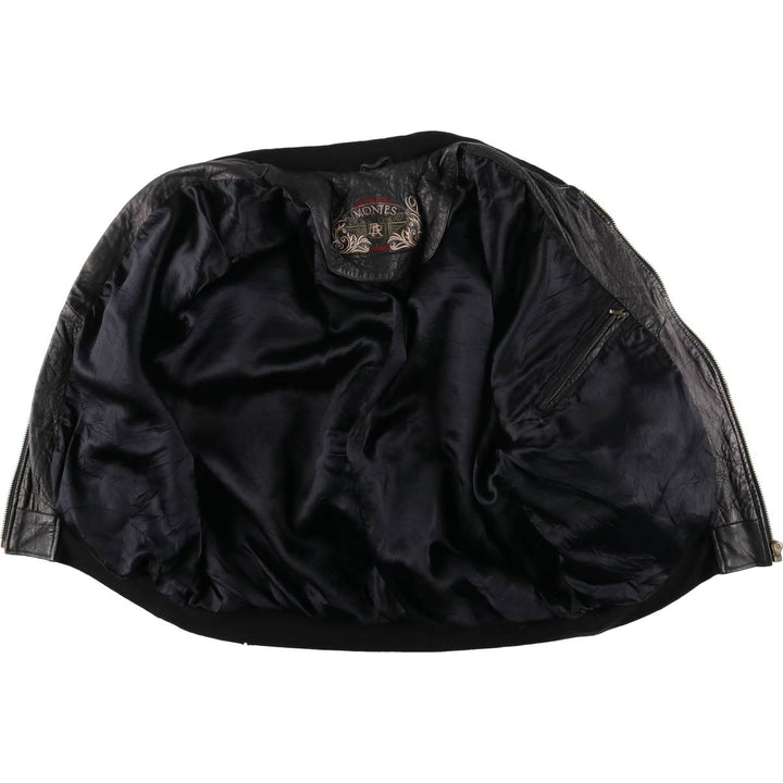 Vintage MONTES leather jacket, size L, for men genuine leather black type Vintage Second Hand