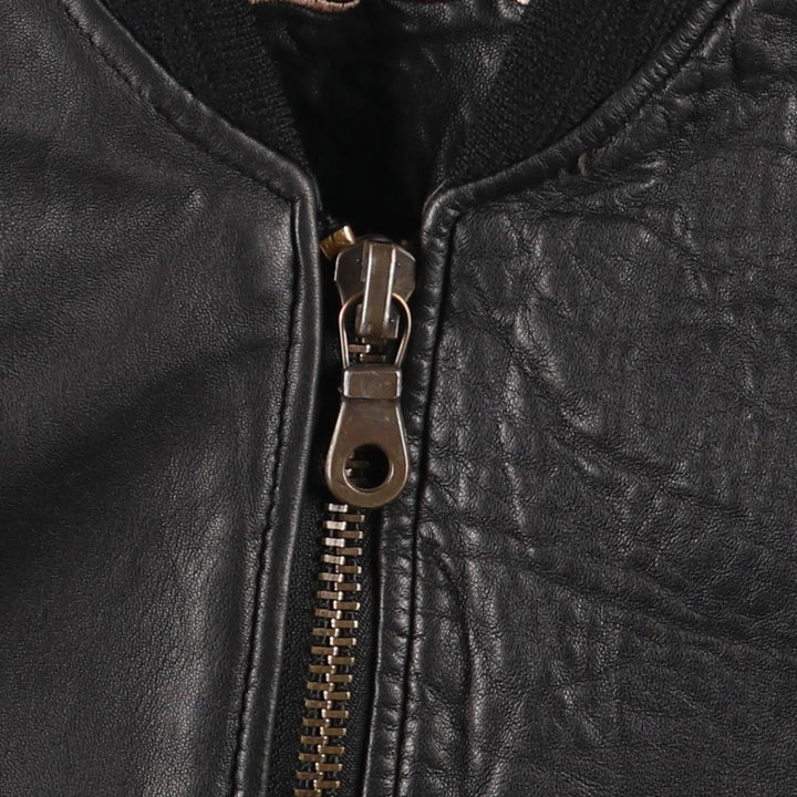 Vintage MONTES leather jacket, size L, for men genuine leather black type Vintage Second Hand