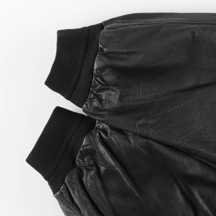 Vintage MONTES leather jacket, size L, for men genuine leather black type Vintage Second Hand