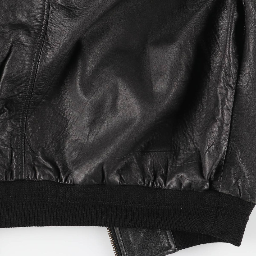 Vintage MONTES leather jacket, size L, for men genuine leather black type Vintage Second Hand