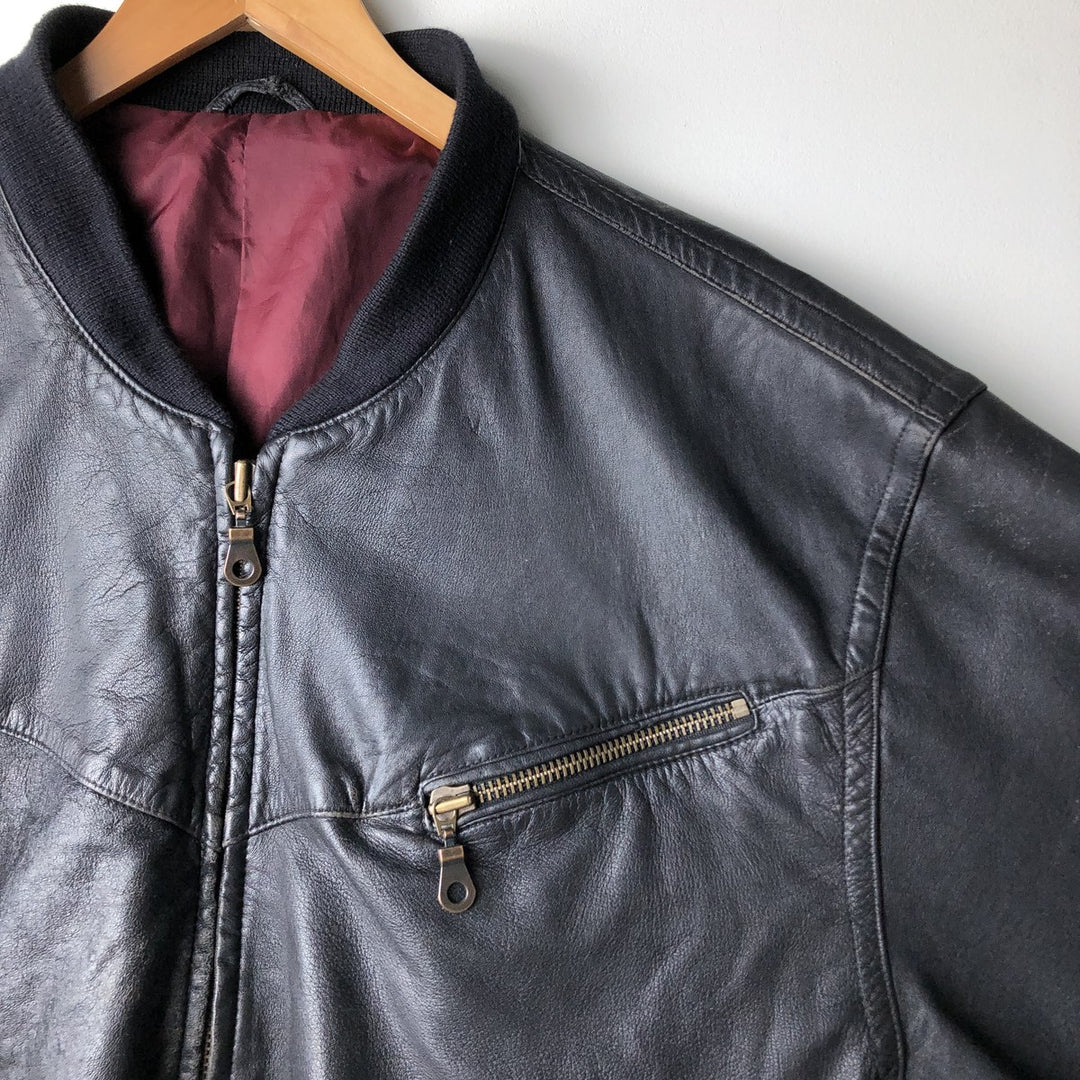NEW FAST Leather Blouson Men's Size L genuine leather black type Vintage Second Hand