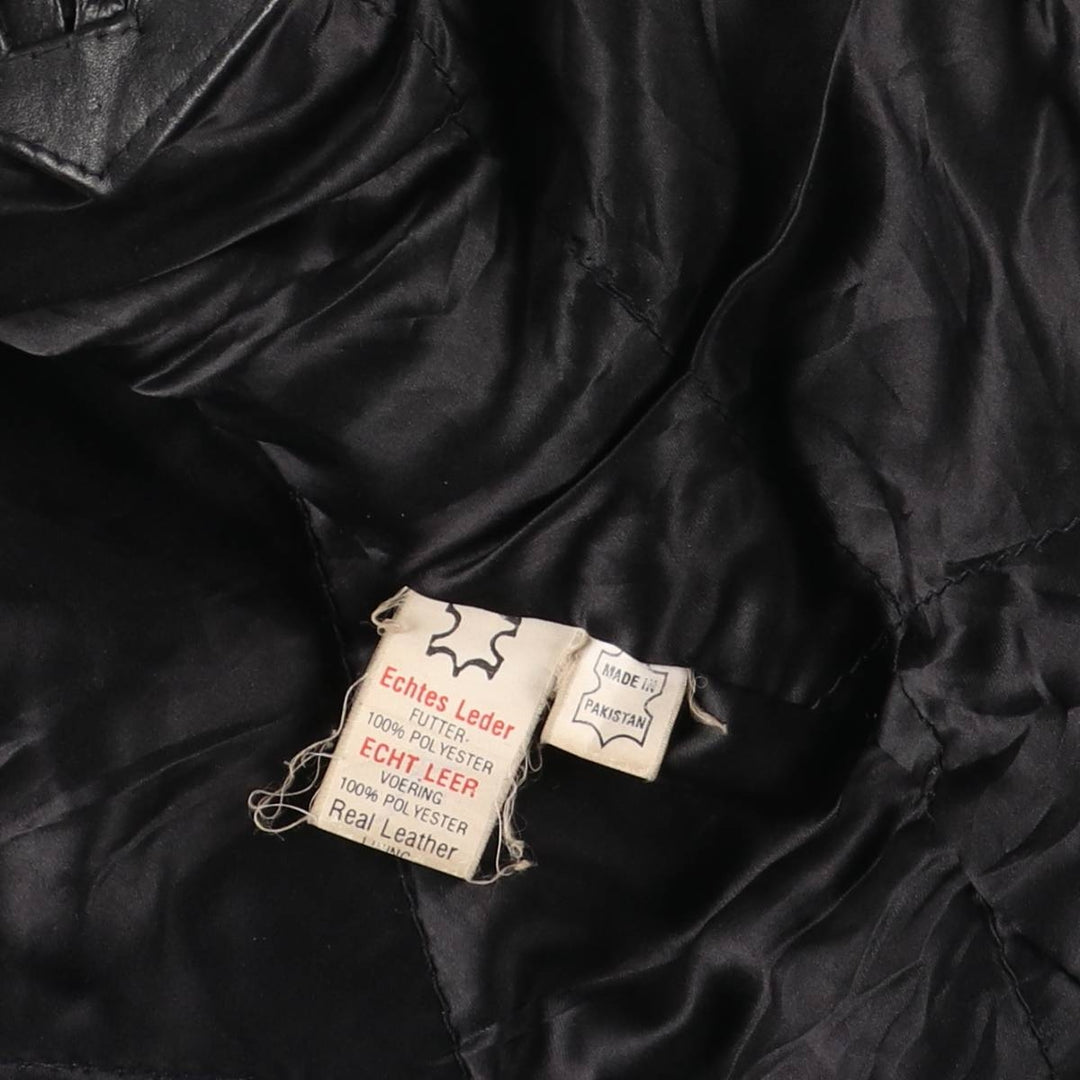 90'S AKASO swing-top leather jacket, men's size L, vintage genuine leather black type Vintage Second Hand