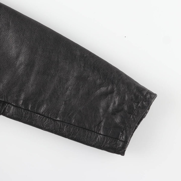90'S AKASO swing-top leather jacket, men's size L, vintage genuine leather black type Vintage Second Hand